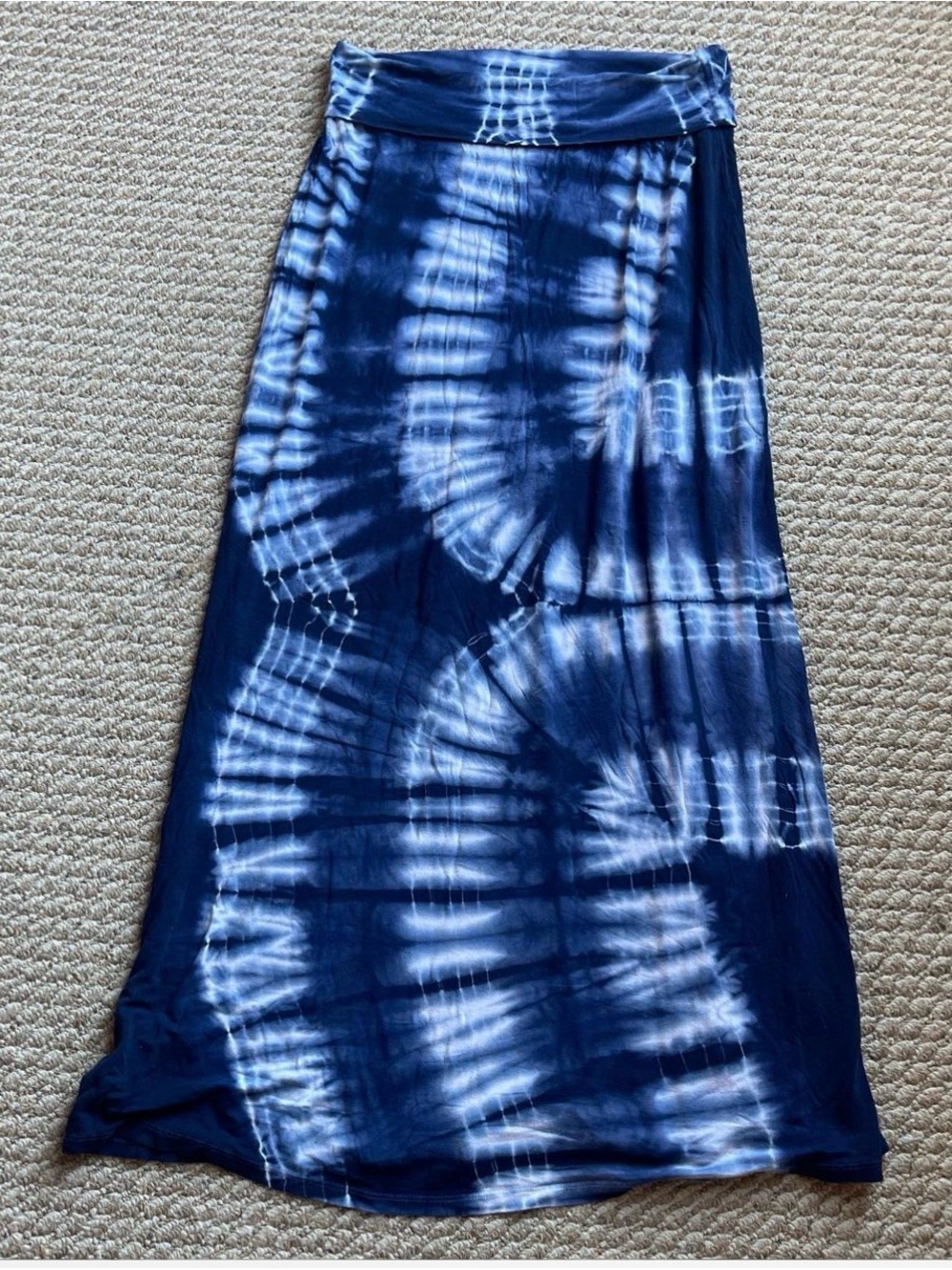 Triumph Navy and White Tie-Dye Maxi Skirt